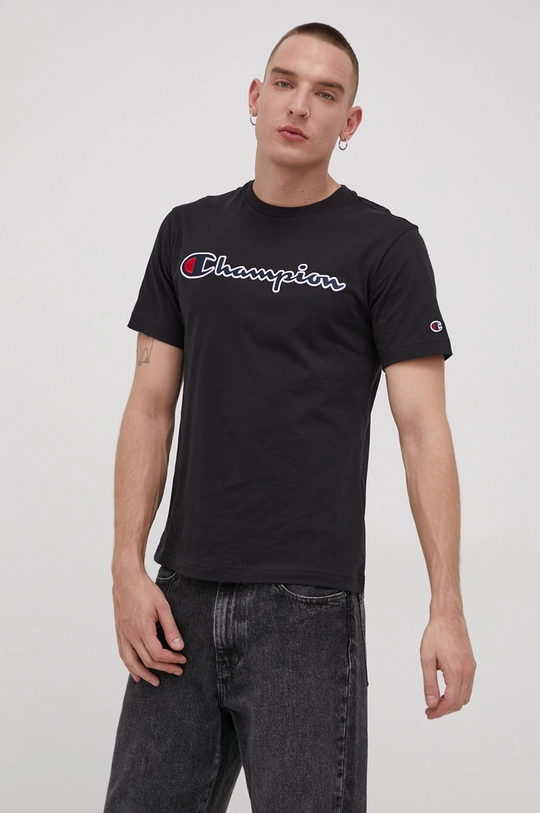 Champion T-shirt bawełniany 216473 Planet friendly czarny 216473