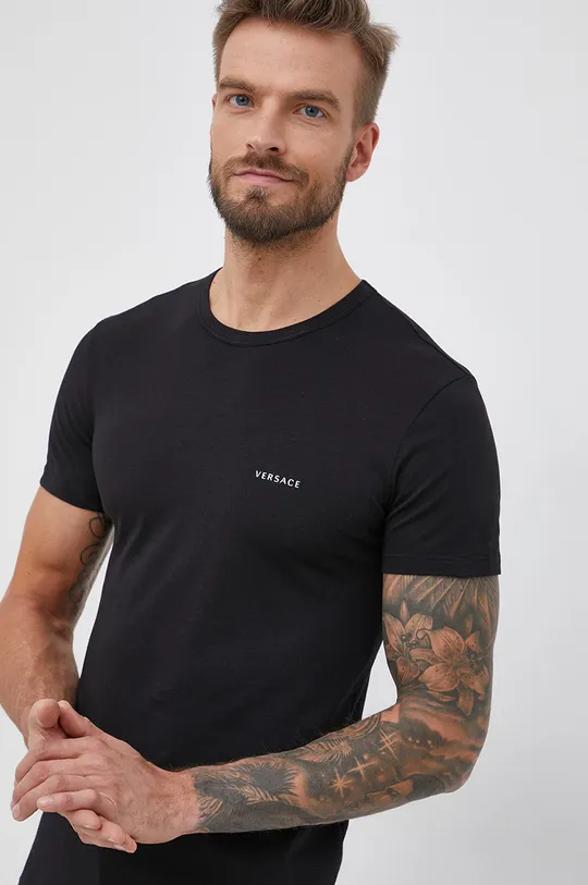 fekete Versace t-shirt (2-pack) Férfi