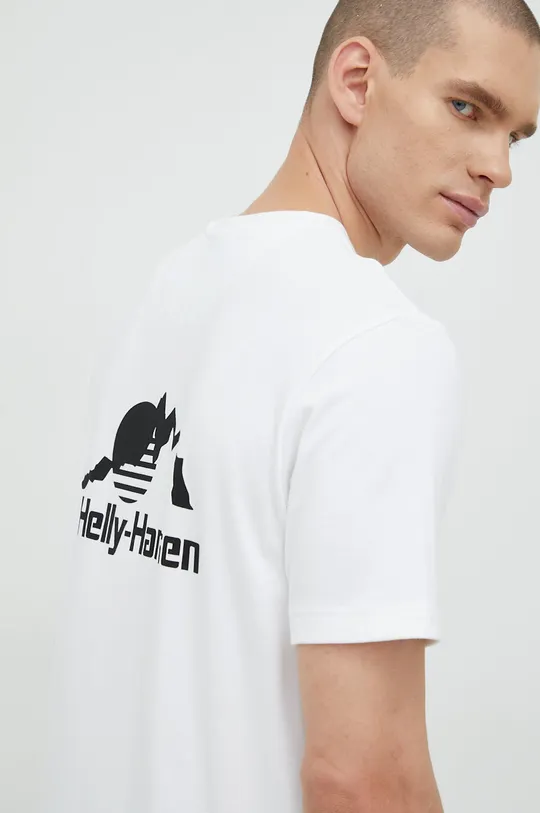 Βαμβακερό μπλουζάκι Helly Hansen YU PATCH T-SHIRT λευκό