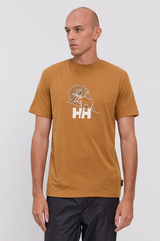 brązowy Helly Hansen t-shirt