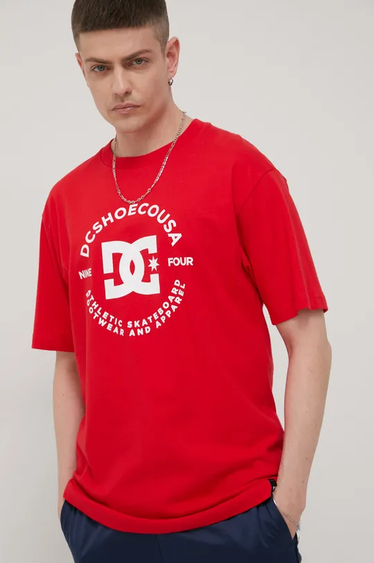DC t-shirt bawełniany czerwony