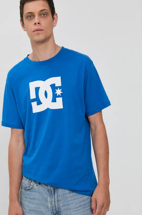 DC T-shirt bawełniany niebieski