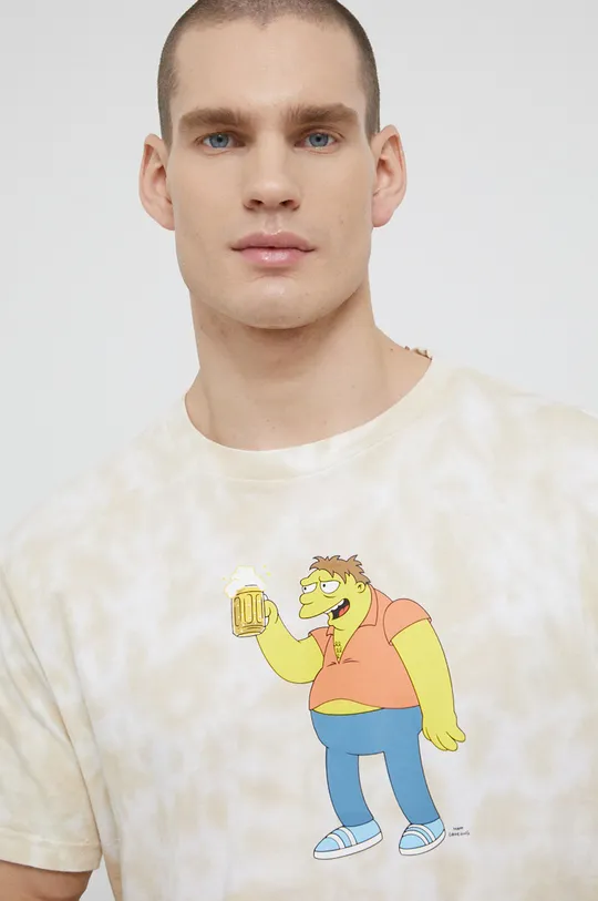бежевый Хлопковая футболка Billabong x The Simpsons