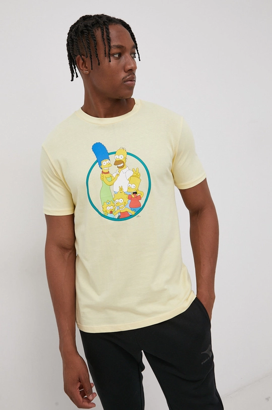 żółty Billabong T-shirt bawełniany x The Simpsons Męski