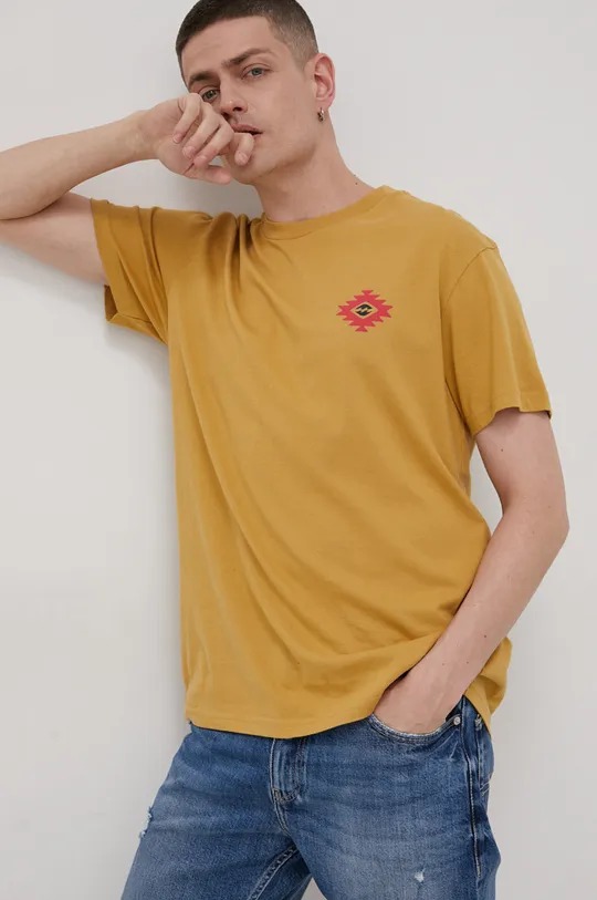 Βαμβακερό μπλουζάκι Billabong WRANGLER κίτρινο