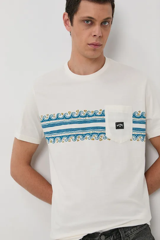 beżowy Billabong T-shirt bawełniany Męski