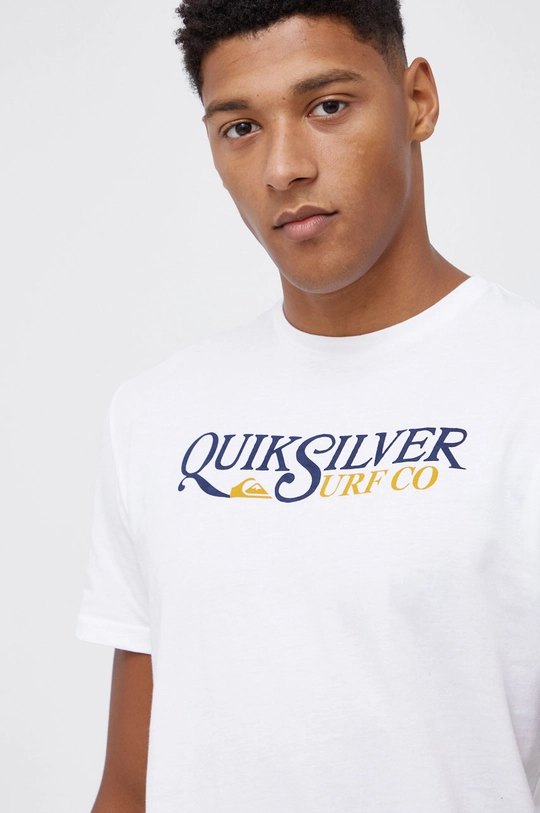 biały Quiksilver T-shirt bawełniany