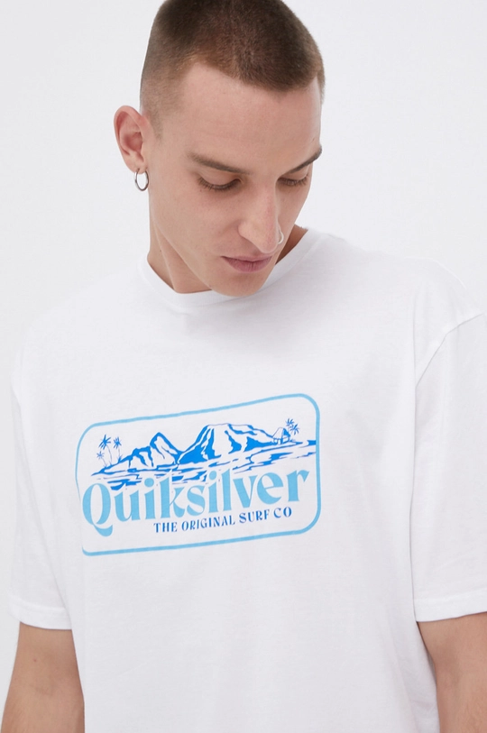 biały Quiksilver T-shirt bawełniany