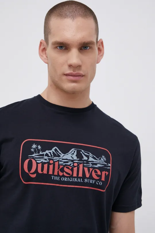 чёрный Хлопковая футболка Quiksilver