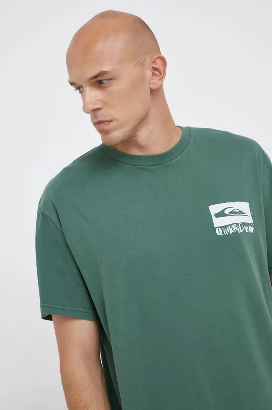 zelená Bavlnené tričko Quiksilver