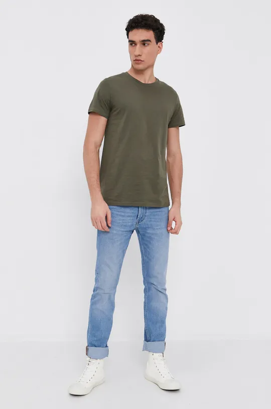Βαμβακερό μπλουζάκι Resteröds (2-pack) πράσινο