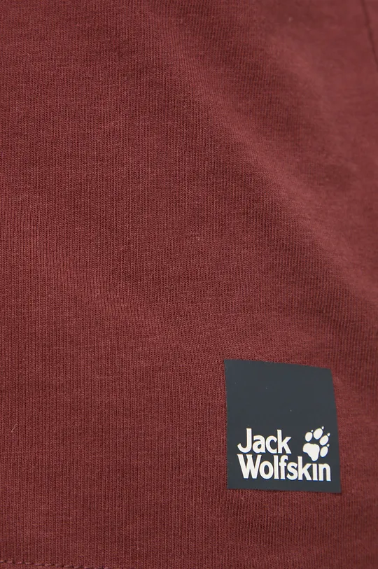 bordowy Jack Wolfskin T-shirt bawełniany
