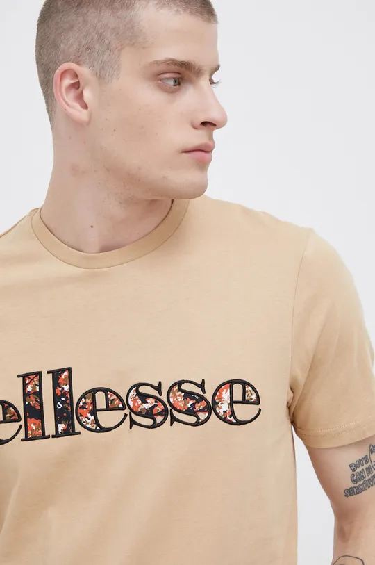 beżowy Ellesse T-shirt bawełniany