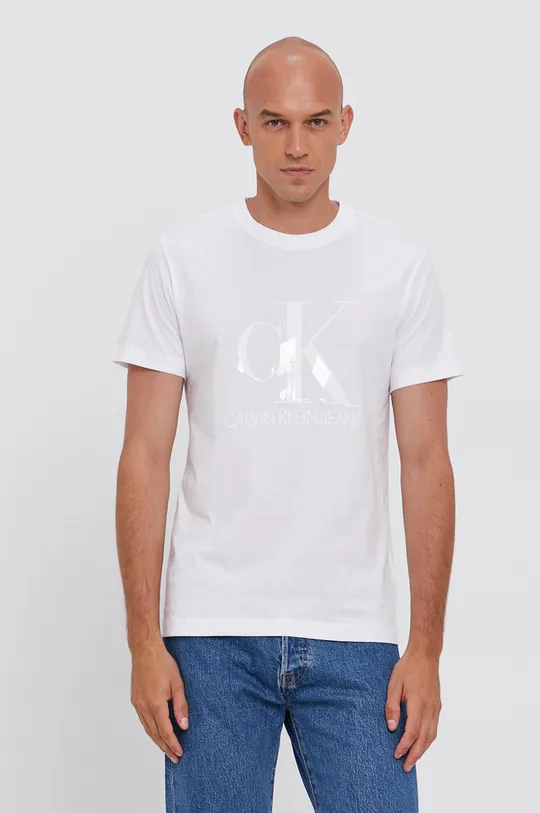 biały Calvin Klein Jeans T-shirt bawełniany J30J317508.4890