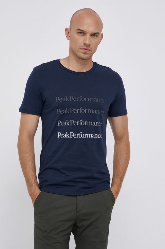 námořnická modř Bavlněné tričko Peak Performance Pánský