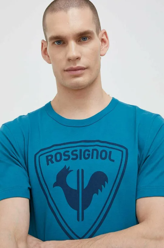 turkusowy Rossignol t-shirt bawełniany
