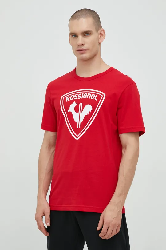 czerwony Rossignol t-shirt bawełniany