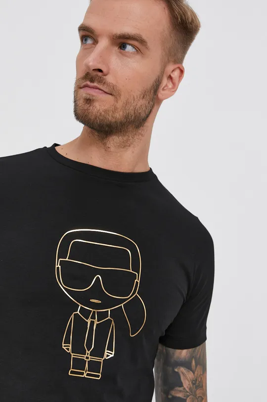 czarny Karl Lagerfeld T-shirt 512221.755048 Męski