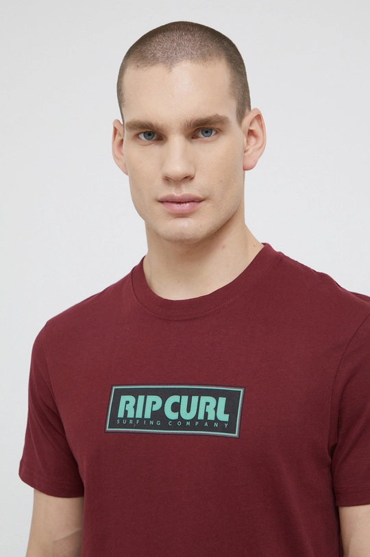 bordowy Rip Curl T-shirt bawełniany