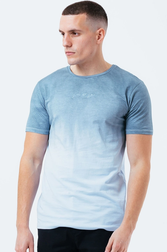 niebieski Hype T-shirt bawełniany BLUE DIP DYE Męski