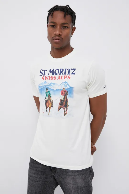 Bavlnené tričko MC2 Saint Barth béžová