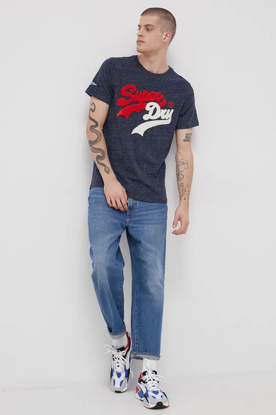 T-shirt Superdry mornarsko modra