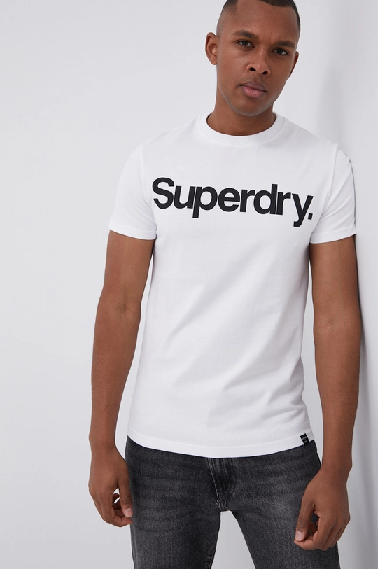 Superdry T-shirt bawełniany biały