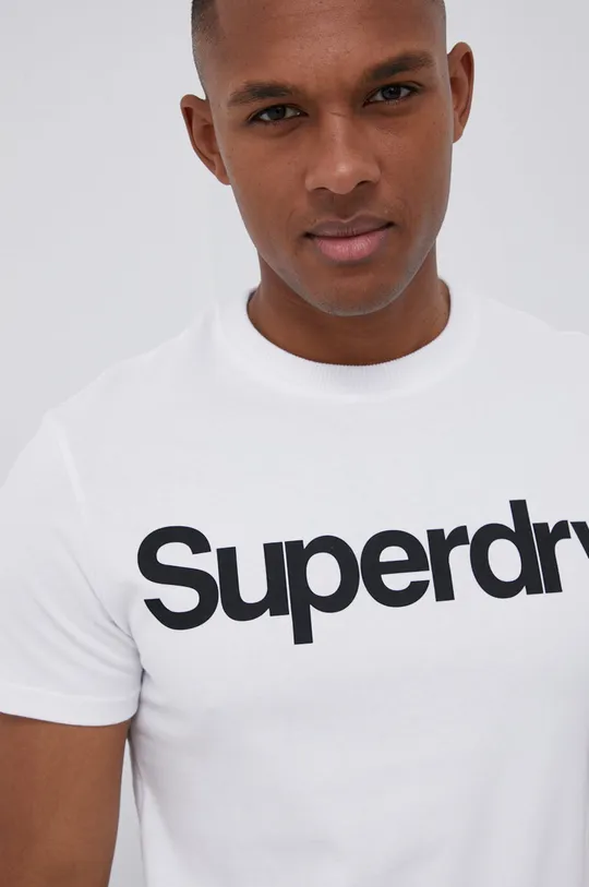 biały Superdry T-shirt bawełniany