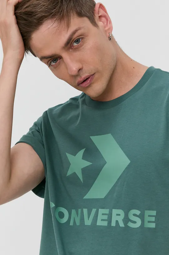zielony Converse T-shirt bawełniany