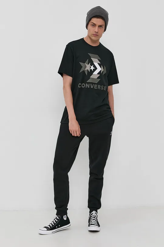 Converse T-shirt bawełniany czarny