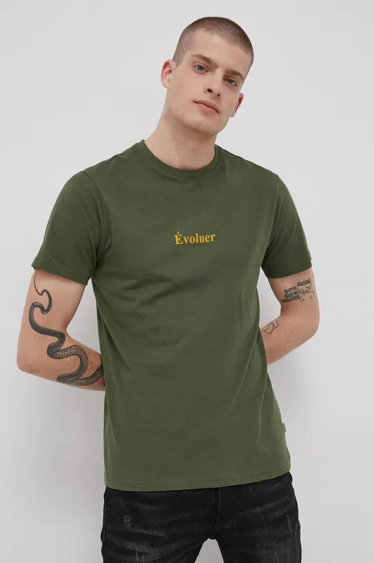 πράσινο Βαμβακερό μπλουζάκι Solid