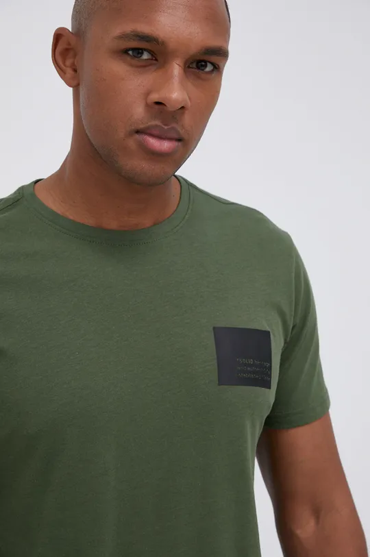 πράσινο Βαμβακερό μπλουζάκι Solid Ανδρικά