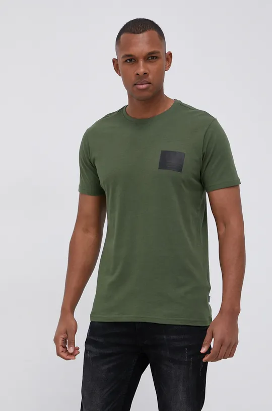 zielony Solid T-shirt bawełniany