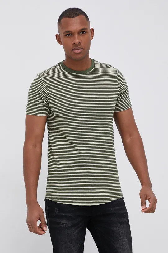 Βαμβακερό μπλουζάκι Solid πράσινο