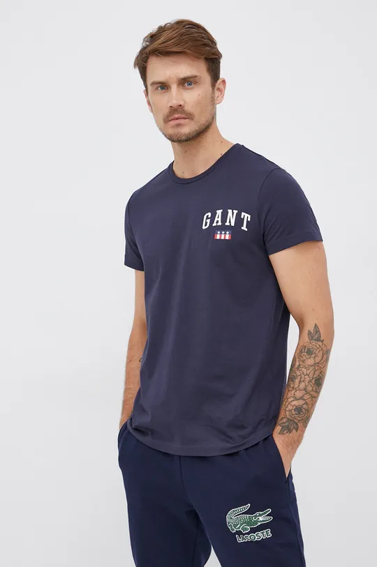 granatowy Gant T-shirt bawełniany 2003110