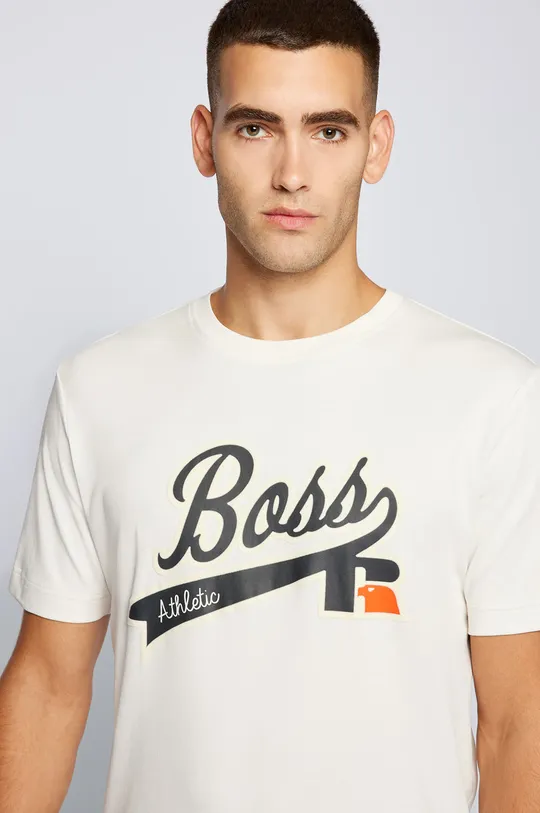μπεζ Βαμβακερό μπλουζάκι Boss BOSS X RUSSELL ATHLETIC