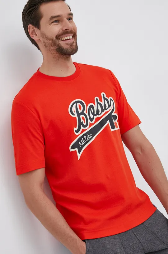 πορτοκαλί Βαμβακερό μπλουζάκι Boss BOSS X RUSSELL ATHLETIC Ανδρικά