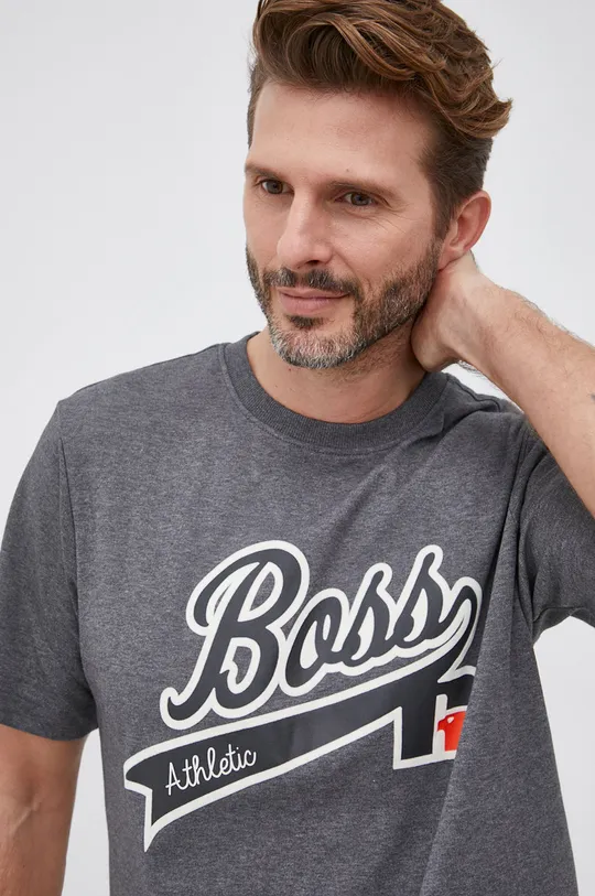 γκρί Βαμβακερό μπλουζάκι Boss BOSS X RUSSELL ATHLETIC