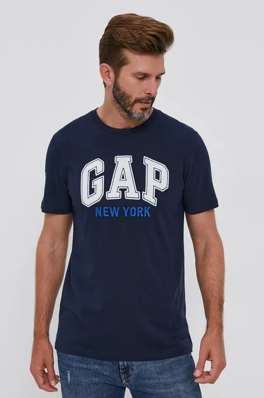 granatowy GAP T-shirt bawełniany Męski