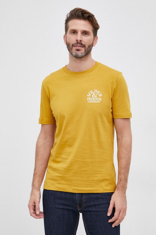 bursztynowy S.Oliver T-shirt bawełniany Męski