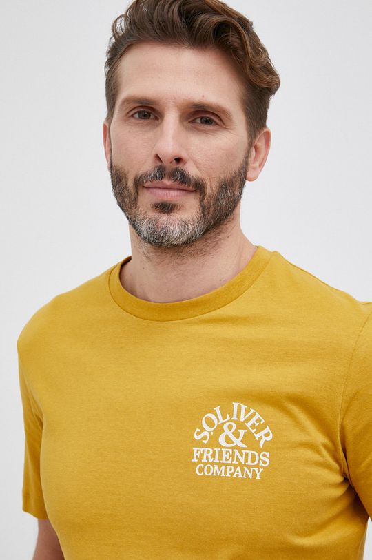 bursztynowy S.Oliver T-shirt bawełniany