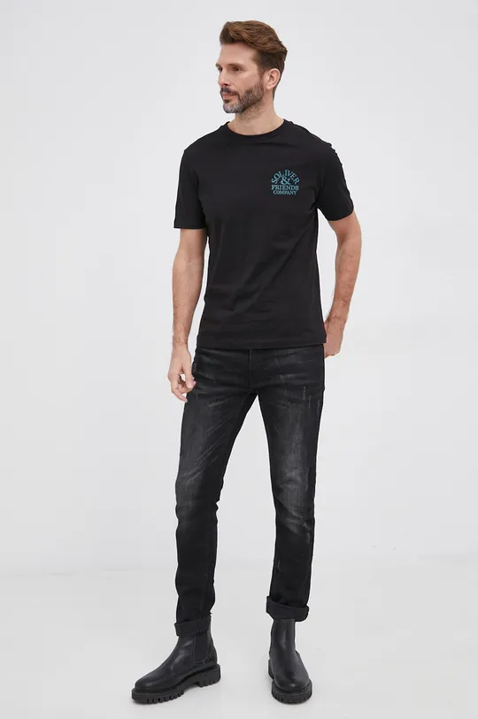 Βαμβακερό μπλουζάκι s.Oliver μαύρο
