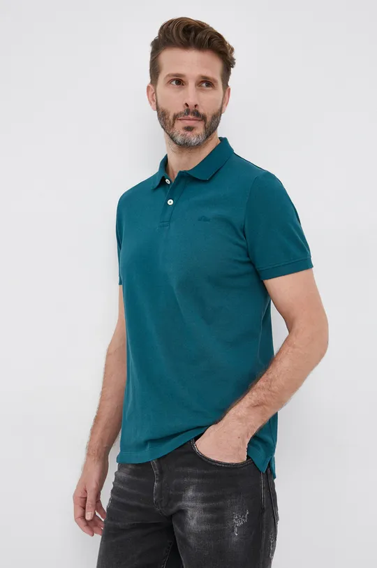 Βαμβακερό μπλουζάκι πόλο s.Oliver πράσινο