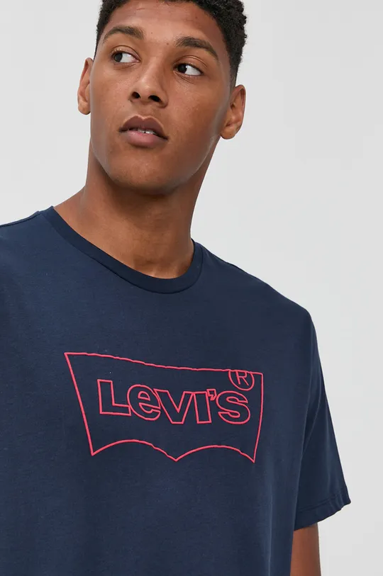 sötétkék Levi's pamut póló