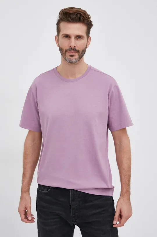 United Colors of Benetton T-shirt bawełniany fioletowy