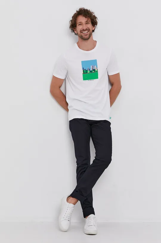 United Colors of Benetton T-shirt bawełniany biały