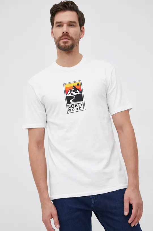 biały United Colors of Benetton - T-shirt bawełniany Męski