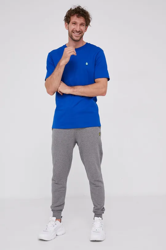 United Colors of Benetton - T-shirt bawełniany niebieski
