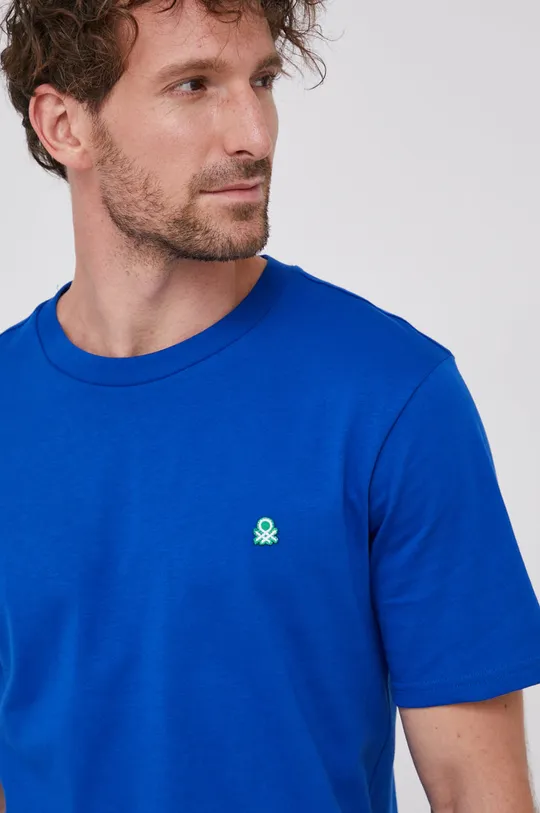 niebieski United Colors of Benetton - T-shirt bawełniany