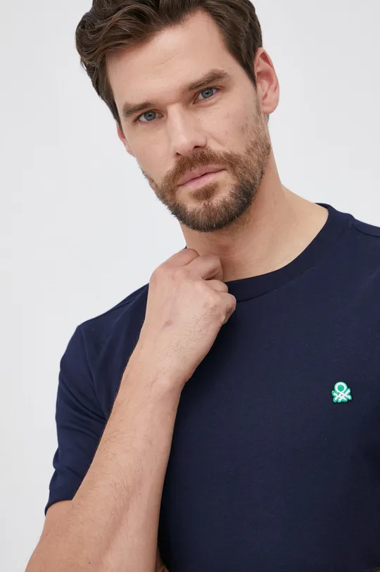 granatowy United Colors of Benetton - T-shirt bawełniany